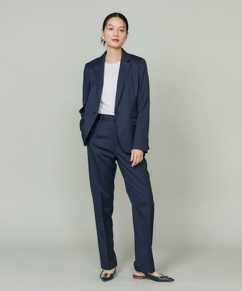 INED / イネド テーラードジャケット | 《大きいサイズ》シルクウールストライプシングルジャケット | 詳細2