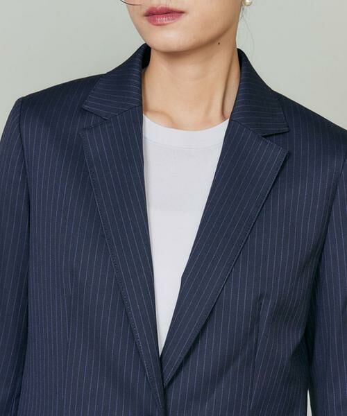 INED / イネド テーラードジャケット | 《大きいサイズ》シルクウールストライプシングルジャケット | 詳細9