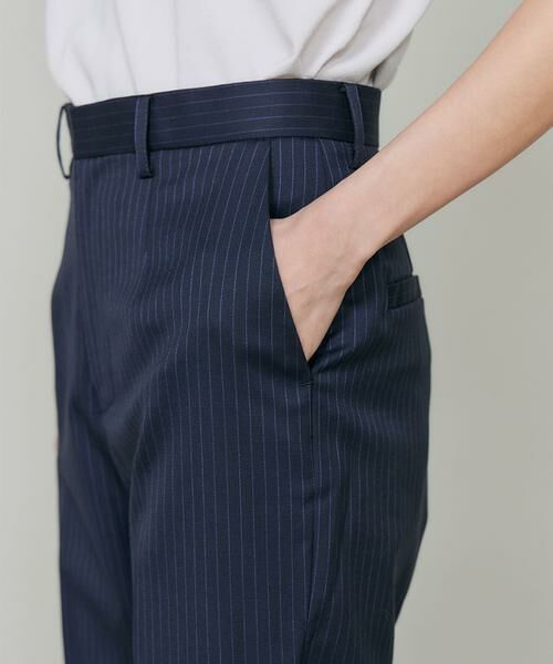 INED / イネド その他パンツ | シルクウールストライプセンタープレスパンツ | 詳細10