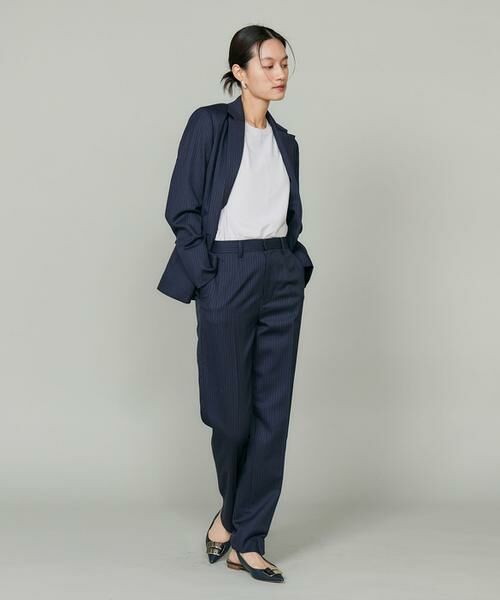 INED / イネド その他パンツ | シルクウールストライプセンタープレスパンツ | 詳細3