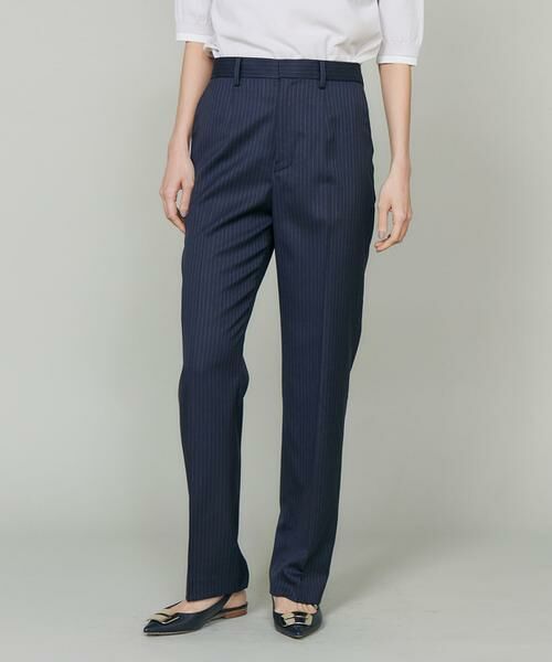 INED / イネド その他パンツ | シルクウールストライプセンタープレスパンツ | 詳細6