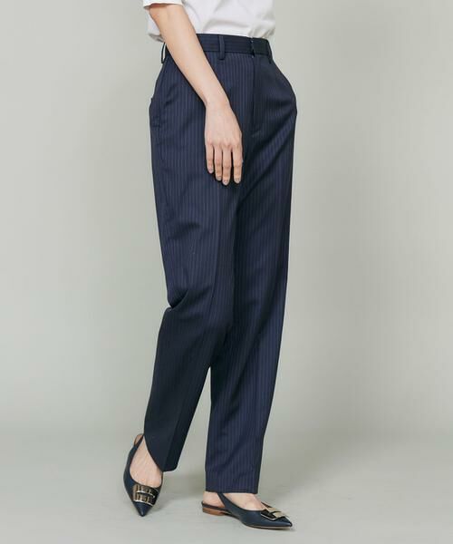 INED / イネド その他パンツ | 《大きいサイズ》シルクウールストライプセンタープレスパンツ | 詳細7