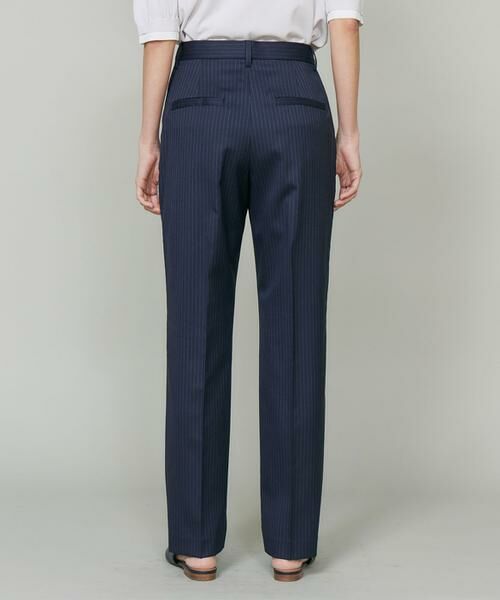INED / イネド その他パンツ | 《大きいサイズ》シルクウールストライプセンタープレスパンツ | 詳細8
