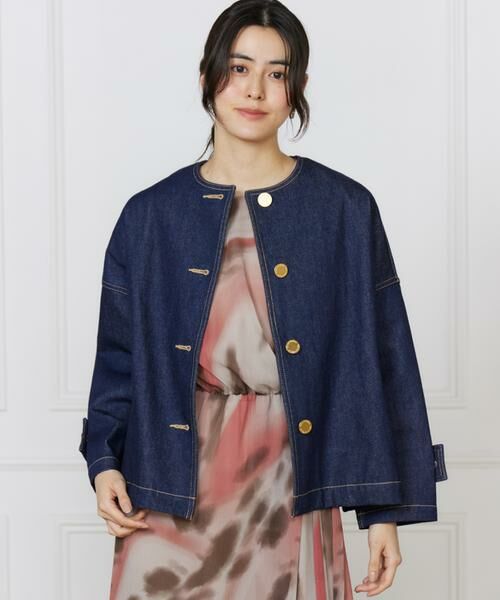 INED / イネド Gジャン・デニムジャケット | ショートデニムジャケット MALTON NO COLLAR SHORT DENIM《Traditional Weatherwear》 | 詳細1