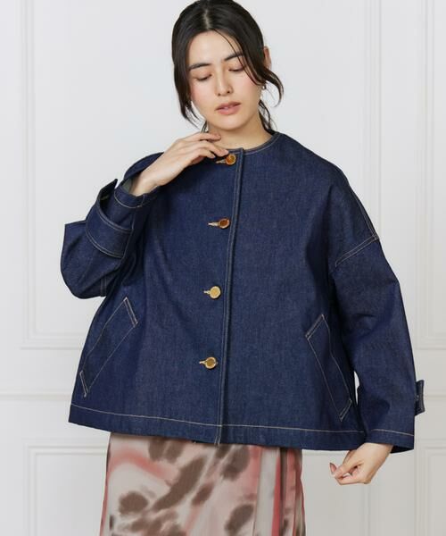 INED / イネド Gジャン・デニムジャケット | ショートデニムジャケット MALTON NO COLLAR SHORT DENIM《Traditional Weatherwear》 | 詳細6