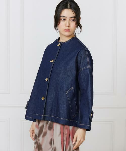 INED / イネド Gジャン・デニムジャケット | ショートデニムジャケット MALTON NO COLLAR SHORT DENIM《Traditional Weatherwear》 | 詳細7