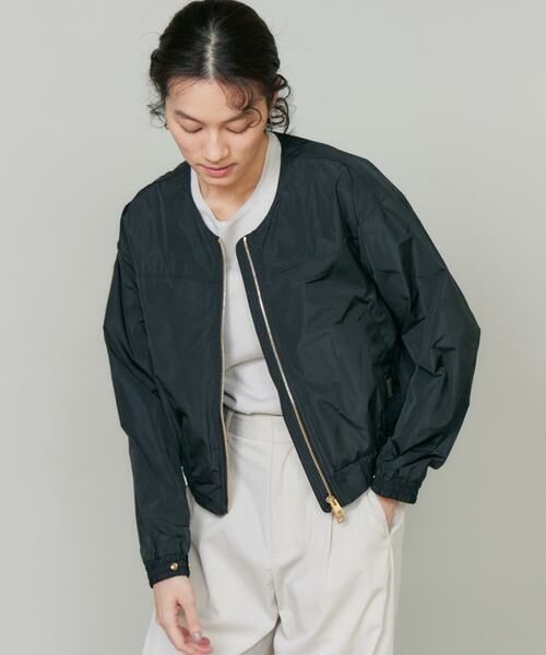 INED / イネド ブルゾン | ノーカラーブルゾン ELYS JACKET《WOOLRICH》（ブラック）