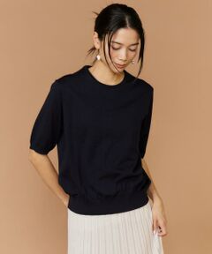 INED / イネド ニット・セーター | FF30ゲージクルーネック5分袖ニット