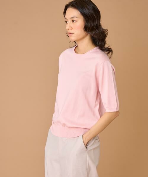 INED / イネド ニット・セーター | FF30ゲージクルーネック5分袖ニット | 詳細1