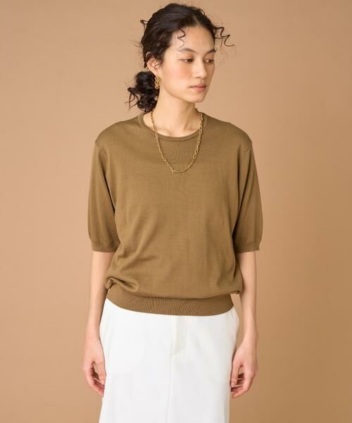 INED / イネド ニット・セーター | FF30ゲージクルーネック5分袖ニット | 詳細15