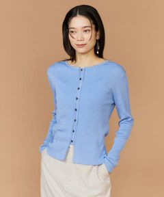 INED / イネド カーディガン・ボレロ | シルクコットンクルーネックリブカーディガン