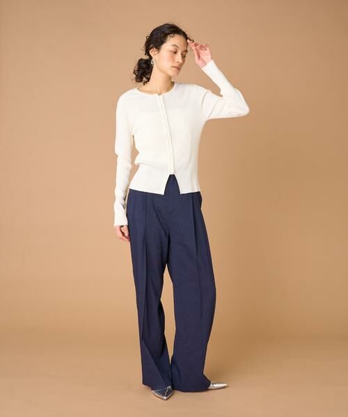 INED / イネド カーディガン・ボレロ | シルクコットンクルーネックリブカーディガン | 詳細2