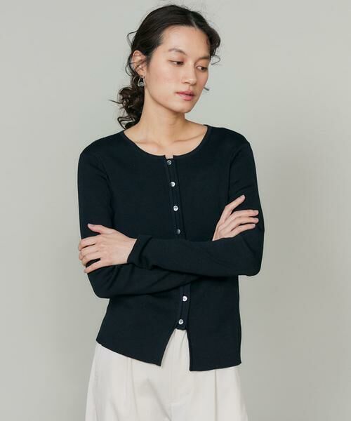 INED / イネド カーディガン・ボレロ | 《大きいサイズ》シルクコットンクルーネックリブカーディガン | 詳細14