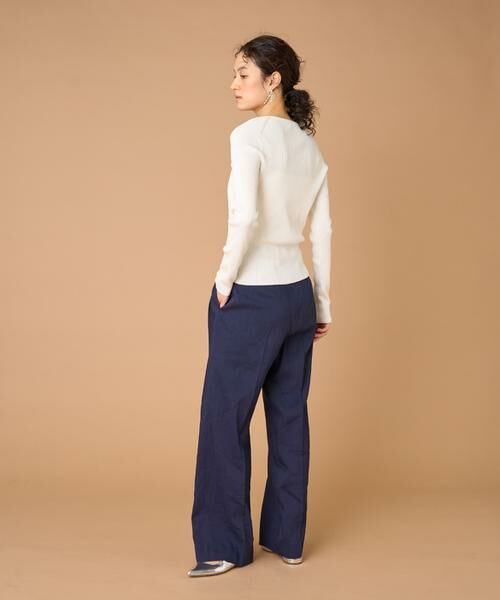 INED / イネド カーディガン・ボレロ | 《大きいサイズ》シルクコットンクルーネックリブカーディガン | 詳細4
