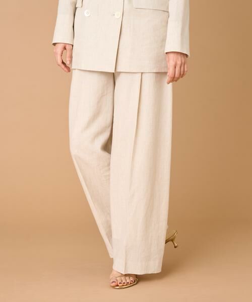 INED / イネド その他パンツ | タックワイドパンツ（グレーベージュ3）