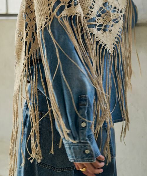 INED / イネド マフラー・ショール・スヌード・ストール | フリンジレースストール《ASAUCE MELER》 | 詳細10