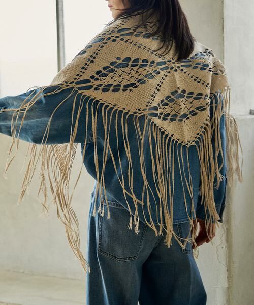 INED / イネド マフラー・ショール・スヌード・ストール | フリンジレースストール《ASAUCE MELER》 | 詳細13