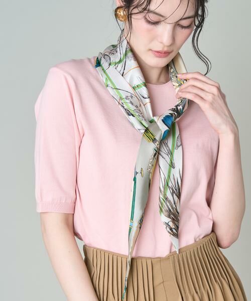 INED / イネド マフラー・ショール・スヌード・ストール | ダイヤ型スカーフ キャリッジ《manipuri》（グレー1）