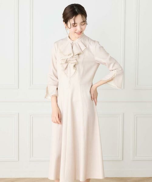 INED / イネド ミニ丈・ひざ丈ワンピース | ラッフル七分袖ワンピース | 詳細8