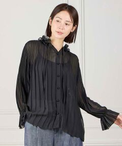 INED / イネド シャツ・ブラウス | フリルネックプリーツブラウス