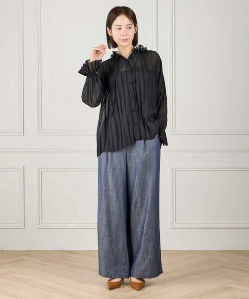 INED / イネド シャツ・ブラウス | フリルネックプリーツブラウス | 詳細6