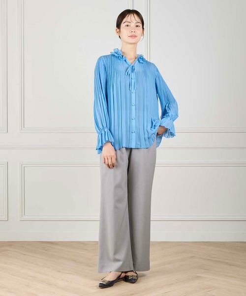 INED / イネド シャツ・ブラウス | フリルネックプリーツブラウス | 詳細9
