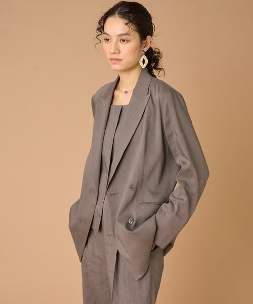 INED / イネド テーラードジャケット | 《大きいサイズ》リネンダブルブレストジャケット《PONTETORTO》 | 詳細1