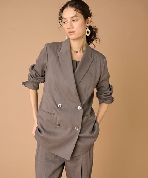INED / イネド テーラードジャケット | 《大きいサイズ》リネンダブルブレストジャケット《PONTETORTO》 | 詳細13