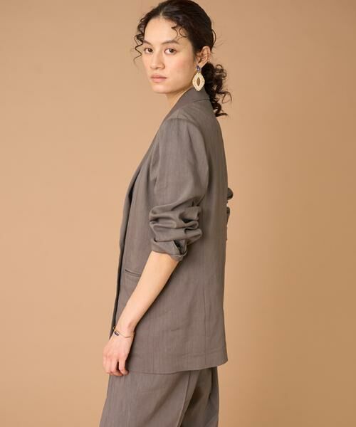 INED / イネド テーラードジャケット | 《大きいサイズ》リネンダブルブレストジャケット《PONTETORTO》 | 詳細14