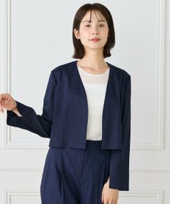 INED / イネド ノーカラージャケット | 《大きいサイズ》リネンスペンサージャケット《PONTETORTO》