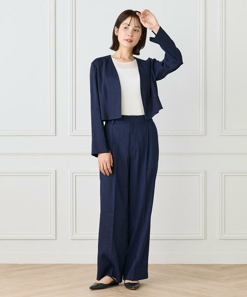 INED / イネド ノーカラージャケット | 《大きいサイズ》リネンスペンサージャケット《PONTETORTO》 | 詳細2