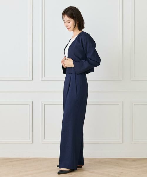 INED / イネド ノーカラージャケット | 《大きいサイズ》リネンスペンサージャケット《PONTETORTO》 | 詳細3