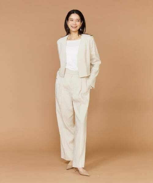 INED / イネド ノーカラージャケット | 《大きいサイズ》リネンスペンサージャケット《PONTETORTO》 | 詳細5