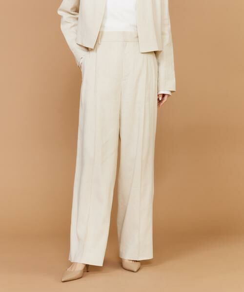 INED / イネド その他パンツ | リネンセミワイドパンツ《PONTERORTO》(アイボリー2)