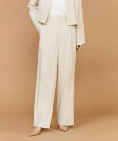 INED / イネド その他パンツ | 《大きいサイズ》リネンセミワイドパンツ《PONTETORTO》