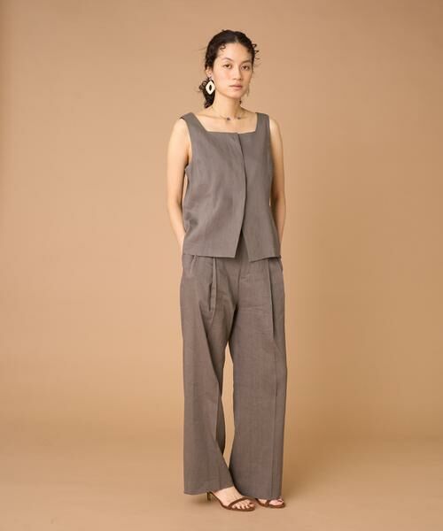 INED / イネド その他パンツ | 《大きいサイズ》リネンセミワイドパンツ《PONTETORTO》 | 詳細3