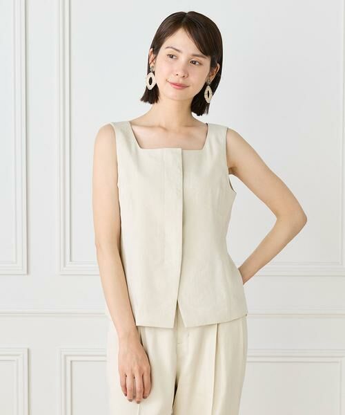 INED / イネド ベスト | リネンスクエアネックジレ《PONTETORTO》（アイボリー2）
