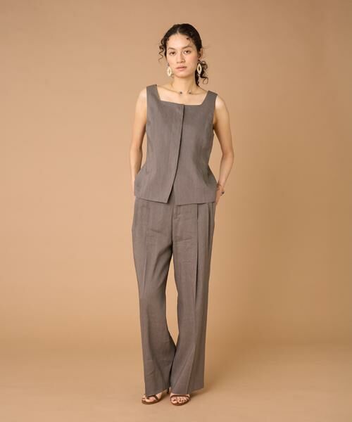 INED / イネド ベスト | リネンスクエアネックジレ《PONTERORTO》 | 詳細2