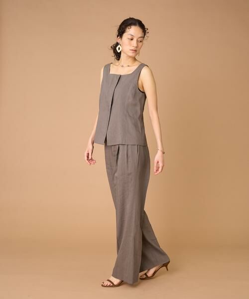 INED / イネド ベスト | リネンスクエアネックジレ《PONTERORTO》 | 詳細3