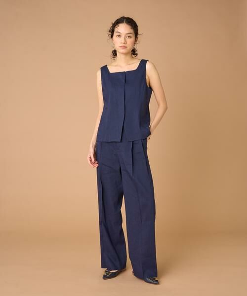 INED / イネド ベスト | リネンスクエアネックジレ《PONTERORTO》 | 詳細7