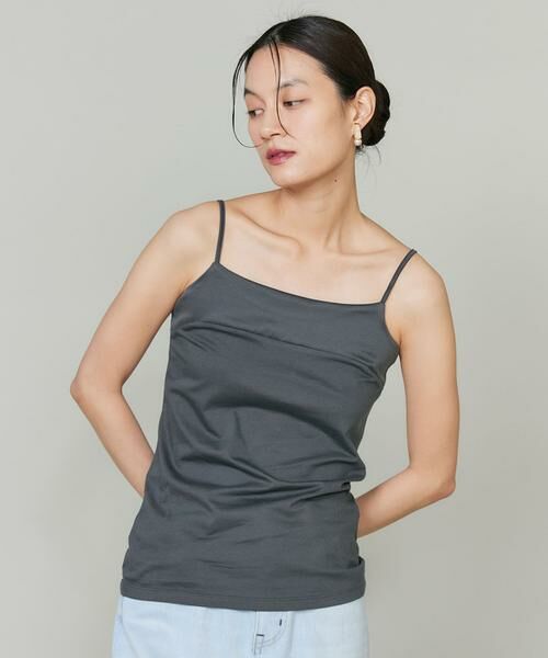 INED / イネド キャミソール・チューブトップ | スビンMIXコットンサテン切り替えキャミソール《スビン綿MIX天竺/A-GIRL’S 》 | 詳細10