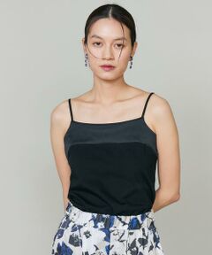 INED / イネド キャミソール・チューブトップ | 《大きいサイズ》スビンMIXコットンサテン切り替えキャミソール《スビン綿MIX天竺/A-GIRL’S 》