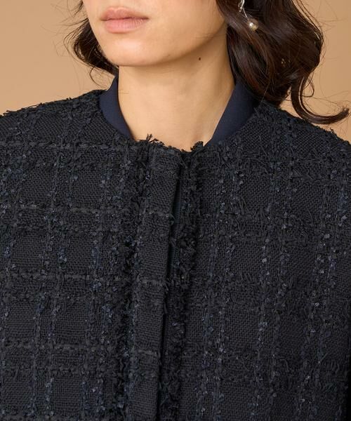 INED / イネド ノーカラージャケット | 《大きいサイズ》ノーカラーツイードジャケット《LINTON》 | 詳細13