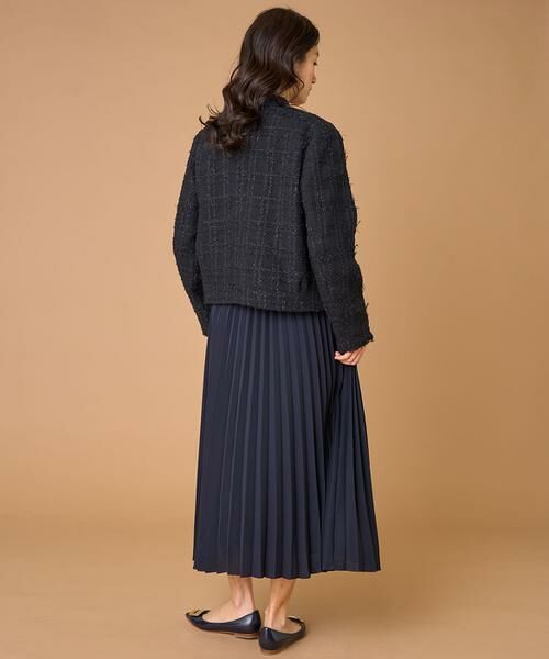 INED / イネド ノーカラージャケット | 《大きいサイズ》ノーカラーツイードジャケット《LINTON》 | 詳細9