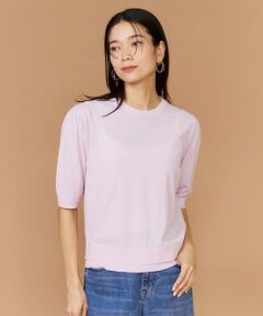 《大きいサイズ》クルーネック5分袖ニット