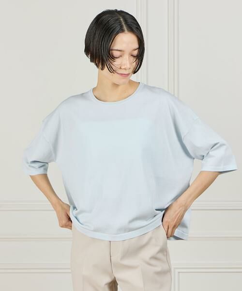 INED / イネド ニット・セーター | Tシャツ風ニット（サックス3）