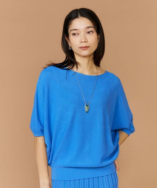 INED / イネド ニット・セーター | 《大きいサイズ》ドルマンスリーブニット《Cuoo》（ブルー1）