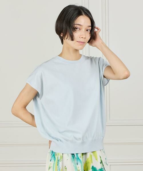 INED / イネド ニット・セーター | 《大きいサイズ》フレンチスリーブニット（サックス3）