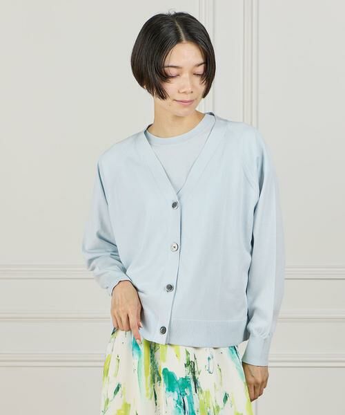 INED / イネド カーディガン・ボレロ | 《大きいサイズ》 Vネックカーディガン | 詳細1