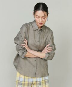 INED / イネド シャツ・ブラウス | 《大きいサイズ》リネンレギュラーカラーシャツ